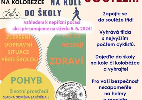 VE STŘEDU 6. 6. 2024 DO ŠKOLY NA KOLOBĚŽCE ČI KOLE